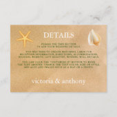 Tropische krans Sandy Beach Bruiloft Detail Informatiekaartje (Achterkant)