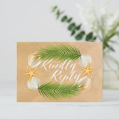 Tropische krans Sandy Beach bruiloft RSVP (Staand voorkant)