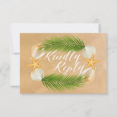 Tropische krans Sandy Beach bruiloft RSVP Kaartje (Voorkant)