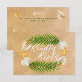 Tropische krans Sandy Beach bruiloft RSVP Kaartje