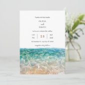 Tropische kristal heldere oceaan golven strand bru kaart (Staand voorkant)