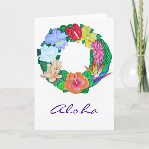 Tropische Kroon Aloha Feestdagen Kaart
