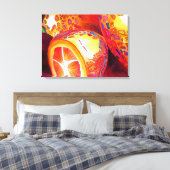 Tropische kumquat oranje fruitwaterverf canvas afdruk (Insitu (Slaapkamer))