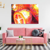 Tropische kumquat oranje fruitwaterverf canvas afdruk (Insitu (Woonkamer))