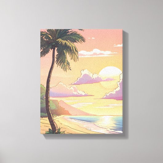 Tropische kunst aan de muur - Bring Paradise Home Canvas Afdruk (Voorkant)