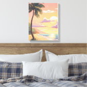 Tropische kunst aan de muur - Bring Paradise Home Canvas Afdruk (Insitu (Slaapkamer))
