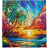 Tropische kunst douchegordijn (Voorkant)