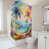 Tropische kunst douchegordijn (In situ)