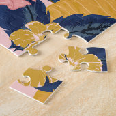 Tropische Kunst: Heldere Bospatronen Legpuzzel (Zijkant)