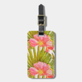 Tropische kunst, hibiscusbloemen bagagelabel (Voorkant verticaal)