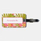 Tropische kunst, hibiscusbloemen bagagelabel (Achterkant horizontaal)