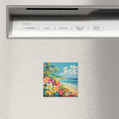 Tropische kunst  lithografie magneet (Insitu (Vaatwasser))