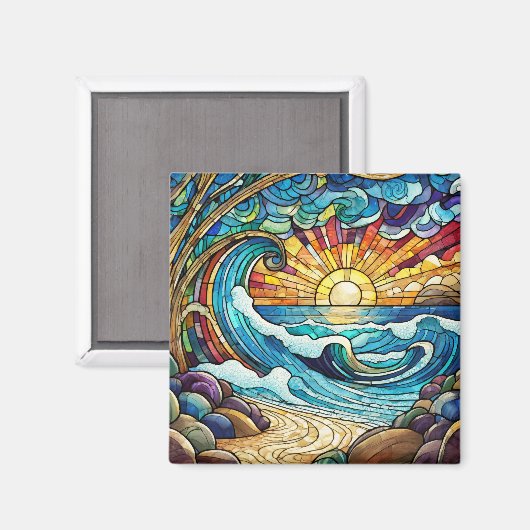 Tropische kunst magneet (Voorkant / Achterkant)