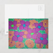 Tropische kunst met kleurrijk bloemenpatroon briefkaart (Voorkant / Achterkant)