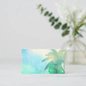 Tropische kunst visitekaartje sjabloon palmboom (Staand voorkant)