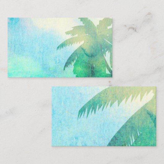 Tropische kunst visitekaartje sjabloon palmboom (Voorkant / Achterkant)
