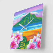 Tropische kunstmuur klok (Hoek)