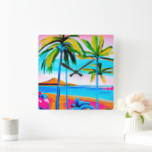 Tropische kunstmuur klok (Huis)