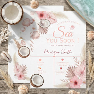Tropische Kust Baby Shower  Tot ziens in zee Kaart