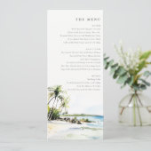 Tropische Kust Bestemming Trouw Menu Kaart (Staand voorkant)