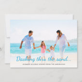 Tropische Kust Chic Foto met 'Dashing Thru The San Feestdagenkaart (Voorkant)