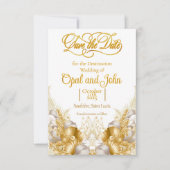 Tropische kust gouden bruiloft RSVP kaartje (Voorkant)