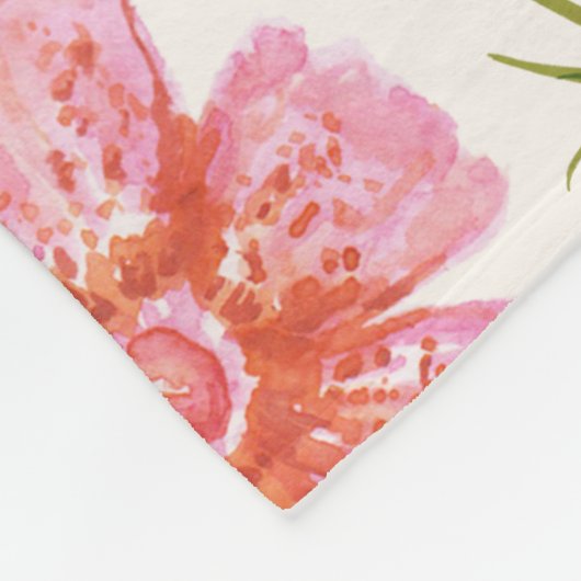 Tropische kust Hand getrokken bloemen en schelpen Fleece Deken (Hoek)