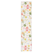 Tropische kust Hand getrokken bloemen en schelpen Korte Tafelloper (Voorkant)