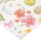 Tropische kust Hand getrokken bloemen en schelpen Korte Tafelloper (Hoek)