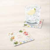 Tropische Kust Hand Getrokken Bloemen Schelpen Huw Kartonnen Onderzetters (Insitu)