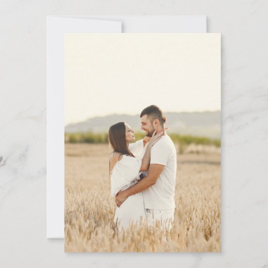 Tropische Kust Hand Getrokken Bloemen Schelpen Huw Save The Date (Achterkant)