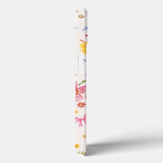 Tropische Kust Hand Getrokken Bloemen & Schelpen N Case-Mate iPhone Case (Achterkant / Rechts)