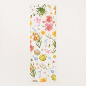 Tropische Kust Hand getrokken Bloemen Zeeschelpen Yogamat (Achterkant)