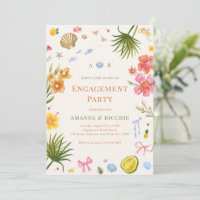 Tropische kust Hand getrokken Shell Engagement Par