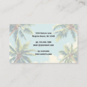 Tropische Kust Palmbomen Retro Beach Visitekaartje (Achterkant)