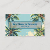 Tropische Kust Palmbomen Retro Beach Visitekaartje (Voorkant)