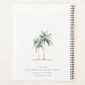Tropische Kust Palmbomen Waterverf Blauw Groen Planner (Achterkant)