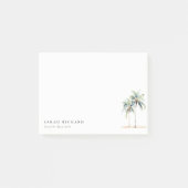 Tropische Kust Palmbomen Waterverf Blauw Groen Post-it® Notes (Voorkant)