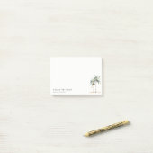 Tropische Kust Palmbomen Waterverf Blauw Groen Post-it® Notes (Op bureau)