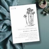 Tropische kust palmboom schets oefendiner kaart