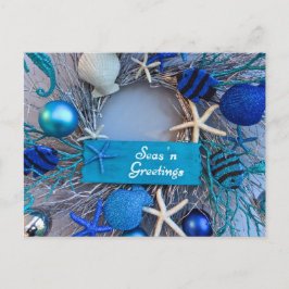 Tropische kust Seashell Holiday Kerstmis Briefkaart