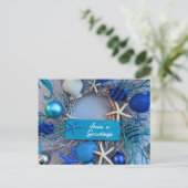 Tropische kust Seashell Holiday Kerstmis Briefkaart (Staand voorkant)