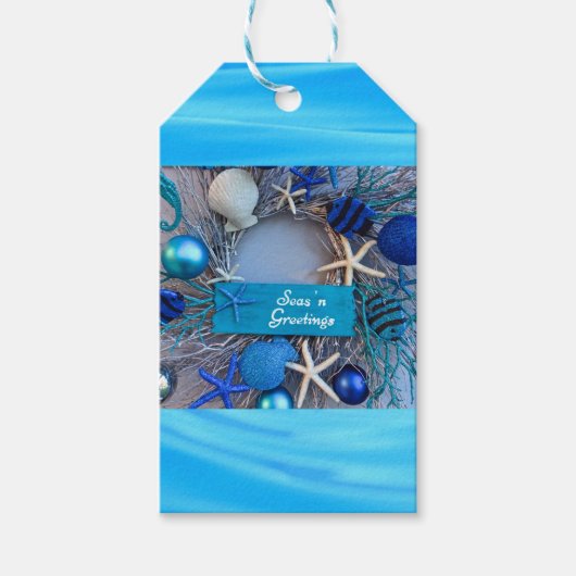 Tropische kust Seashell Holiday Kerstmis Cadeaulabel (Voorkant)
