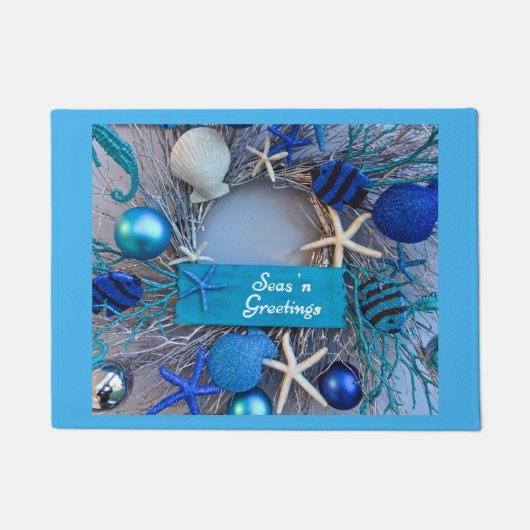 Tropische kust Seashell Holiday Kerstmis Deurmat (Voorkant)