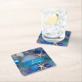 Tropische kust Seashell Holiday Kerstmis Kartonnen Onderzetters (Insitu)