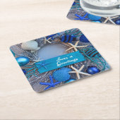 Tropische kust Seashell Holiday Kerstmis Kartonnen Onderzetters (Schuin)