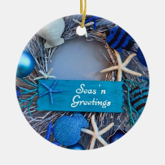 Tropische kust Seashell Holiday Kerstmis Keramisch Ornament (Voorkant)