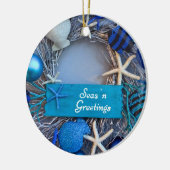 Tropische kust Seashell Holiday Kerstmis Keramisch Ornament (Links)