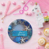 Tropische kust Seashell Holiday Kerstmis Papieren Bordje (Feest)