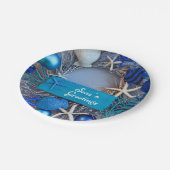 Tropische kust Seashell Holiday Kerstmis Papieren Bordje (Gekanteld)